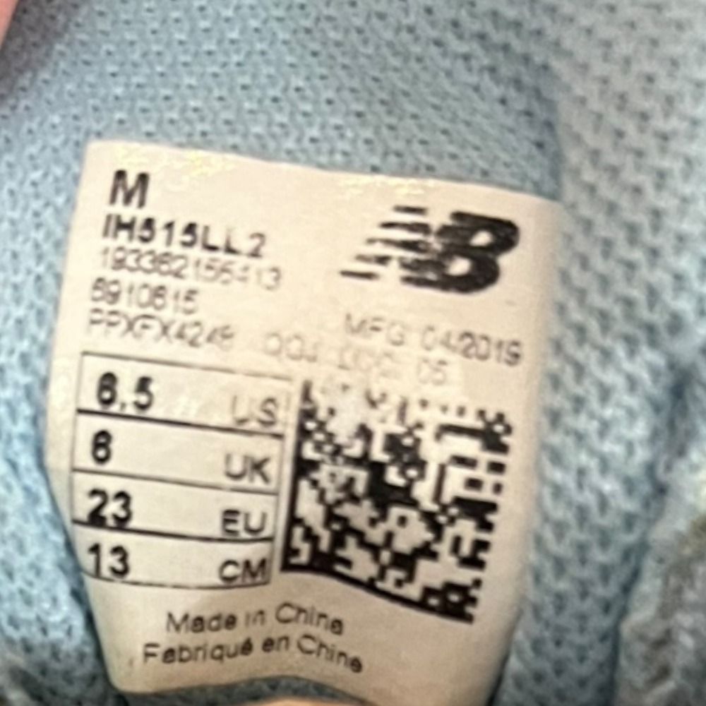 NEW BALANCE Infant Toddler Blue‎ White Pink Sneakers Size 6.5 - Picture 6 of 7